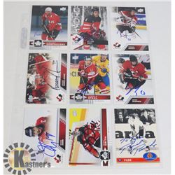 AUTOGRAPHED TEAM CANADA 9 HOCKEY CARD LOT