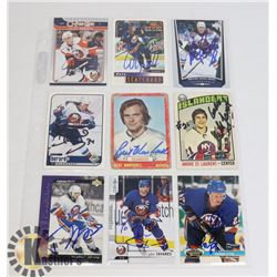 AUTOGRAPHED NEW YORK ISLANDERS 9 HOCKEY CARD LOT