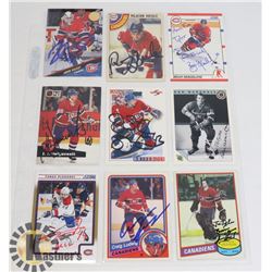 AUTOGRAPHED MONTREAL CANADIENS 9 HOCKEY CARD LOT