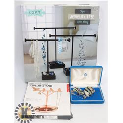 NEW 2 JEWELRY TREE WITH TRAY
