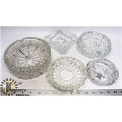 CRYSTAL ASHTRAYS & DECORATIVE- ASSORTED