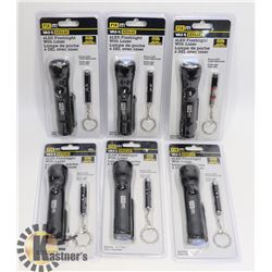 CASE OF 6 LED WITH LASER FLASHLIGHTS