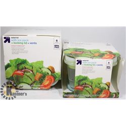 NEW 2 "RUBBERMAID" 6 PC SALAD KITS