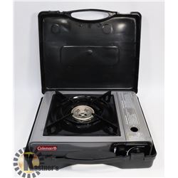 COLMAN PORTABLE GAS STOVE IN BLACK CASE