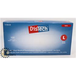 BOX OF DISTECH CLEAR VINYL MEDIAL EXAMINATION