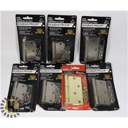 LOT OF SEVEN SETS OF DOOR HINGES-6 SATIN NICKEL