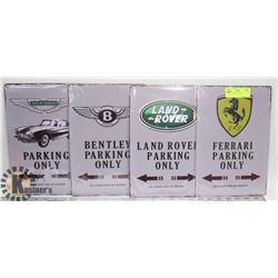 LOT OF 4 NEW TIN SIGNS