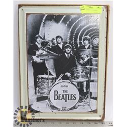 BEATLES TIN MOUNTED SIGN