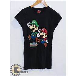 WOMENS PAPER MARIO BLACK TSHIRT MEDIUM