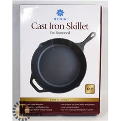 NEW PROFESSIONAL 12.5" CAST IRON SKILLET