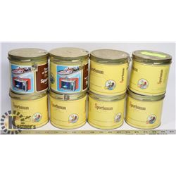 8 X SPORTSMAN TOBACCO TINS NO RUST