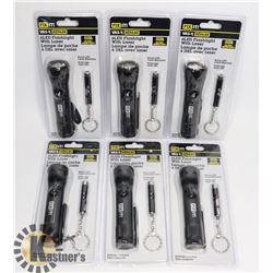 CASE OF 6 FIX IT LED FLASHLIGHTS WITH LASER AND