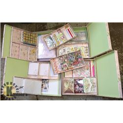 4 BOXES OF ASSORTED SCRAPBOOKING SUPPLIES