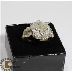 ANTIQUE RING SIZE 8 OUTSIDE, INSIDE DECORATED