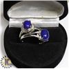 Image 1 : PAIR OF WOMEN NATURAL LAPIS RING - ADJUSTABLE SIZE