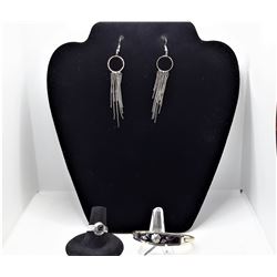 10)  MEXICAN SILVER WITH BLACK ENAMEL