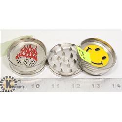 TWO METAL HERB GRINDERS