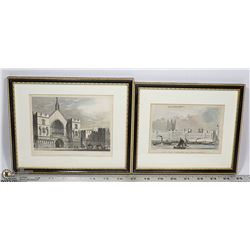 PAIR OF LIGHTLY HAND TINTED FRAMED ORIGINAL STEEL