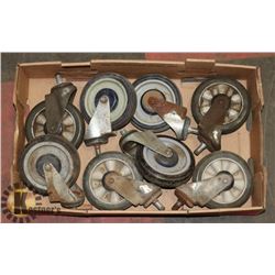 LOT OF 8 CASTORS / CART WHEELS