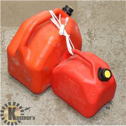 2 GAS CANS VARIOUS SIZES
