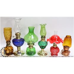 TWO SETS OF VINTAGE MINI OIL/PERFUME LAMPS
