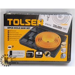 NEW TOLSEN 8PC HOLE SAW SET