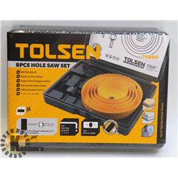 NEW TOLSEN 8PC HOLE SAW SET