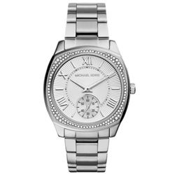 NEW MICHAEL KORS WHITE DIAL CRYSTAL BEZEL MSRP$352