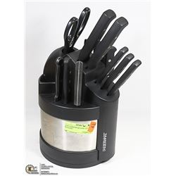 14-PC FARBERWARE KNIFE SET IN ROTATING