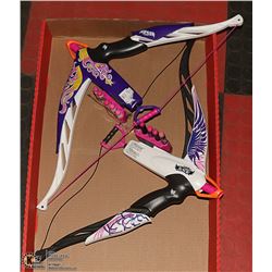 SET OF NERF REBELLE HEARTBREAKER BOWS AND DARTS