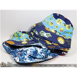 LOT OF 10 NEW DOUBLE SIDED KIDS HATS