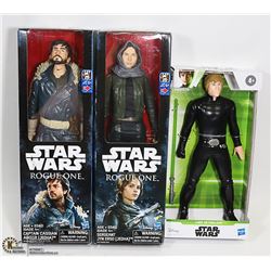 LOT OF 3 NEW DISNEY STAR WAES FIGURES INC LUKE