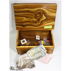 ESTATE LARGE HAND MADE WOOD BOX WITH