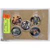 Image 1 : 5 BEATLES COINS IN PLASTIC CASES