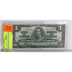 ONE DOLLAR 1937 CANADA BILL