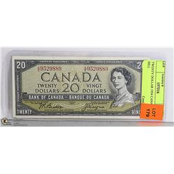 TWENTY DOLLAR 1954 CANADA BILL