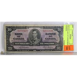 TEN DOLLAR 1937 GOOD SIGNATURE CANADA