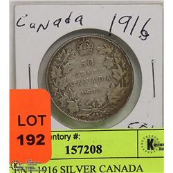 50CENT 1916 SILVER CANADA