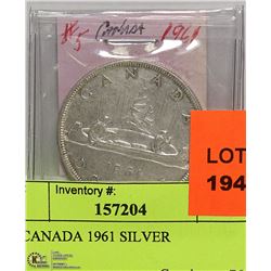 $1  CANADA 1961 SILVER