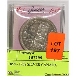 $1 1858 - 1958 SILVER CANADA