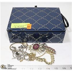 ESTATE DECORATIVE BLUE GLASS BOX WITH