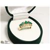 Image 1 : 14K LADIES EMERALD AND DIAMOND RING