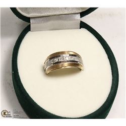 TWO TONED 14K DIAMOND BAND