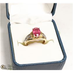 WOMANS RUBY AND DIAMOND RING