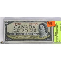1954 CANADIAN DEVIL'S FACE $20 BILL
