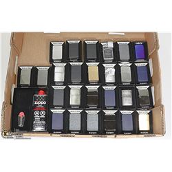 LOT OF 26 NEW ZIPPO LIGHTERS.