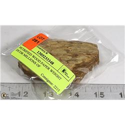 PETRIFIED WOOD PAPER WEIGHT DCOR MILLIONS OF