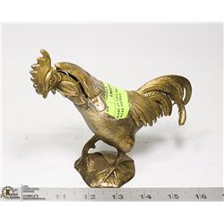 RARE ANTIQUE BRASS ROOSTER CIGAR ASHTRAY