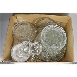 DEPRESSION GLASS, CLEAR GLASS, DAISY, HERITAGE,