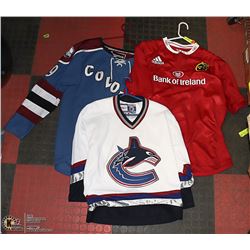 LOT OF 3 JERSEYS, NHL OFFICIAL YOUTH LARGE, NHL